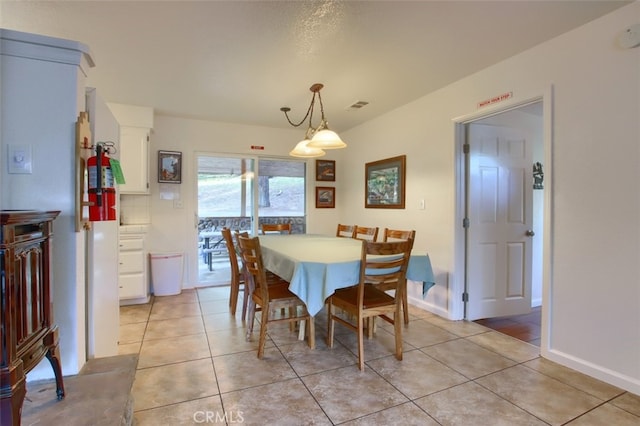 view of tiled dining room