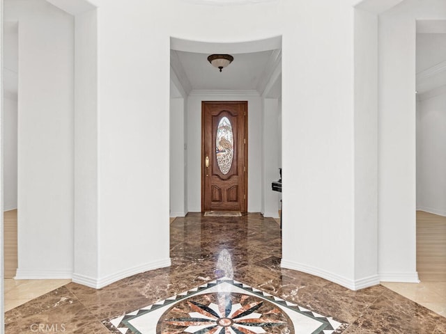 entryway with ornamental molding