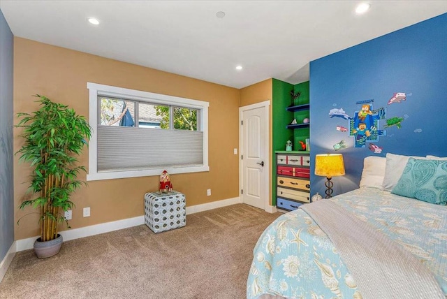 bedroom with carpet floors