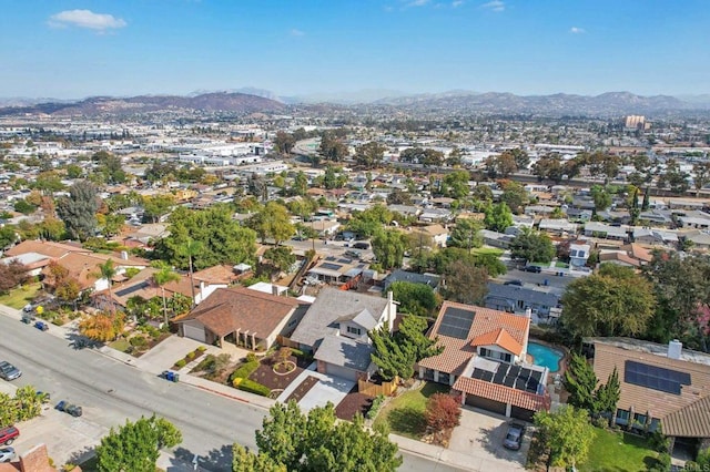 aerial view with a mountain view