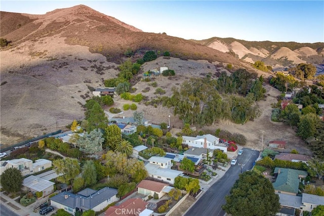 aerial view with a mountain view