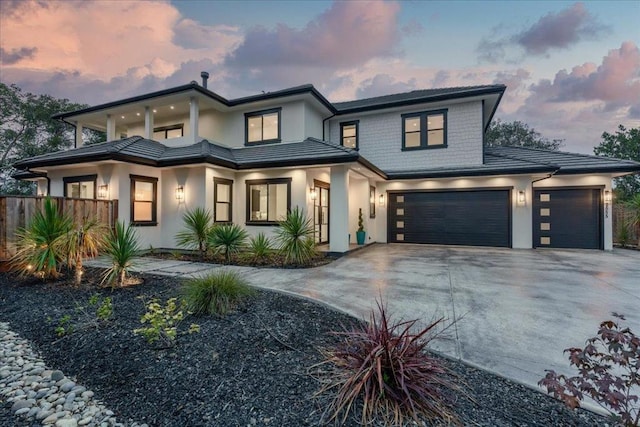 view of prairie-style home