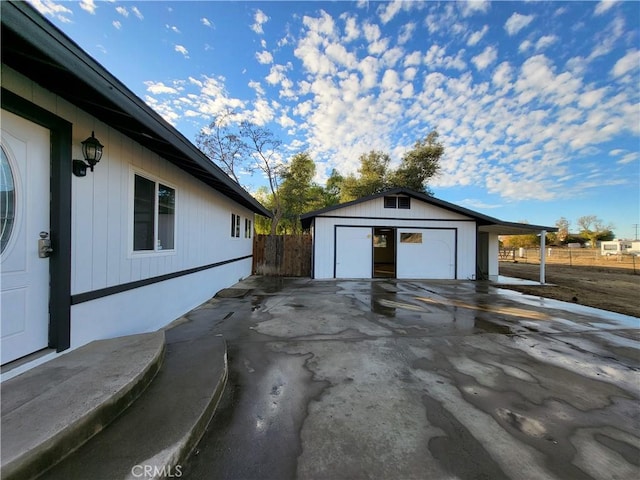 view of garage