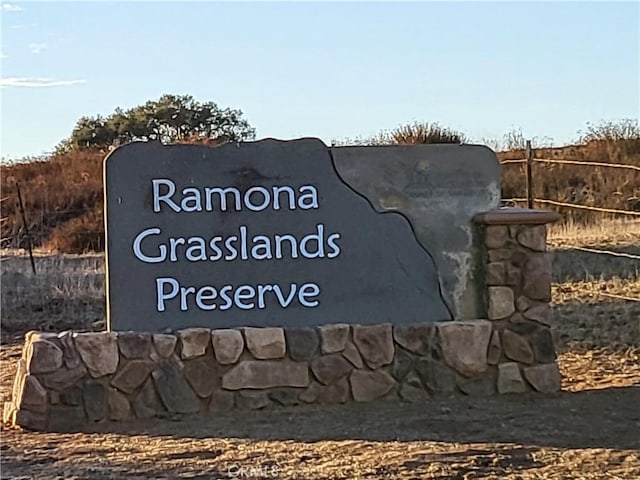 view of community sign