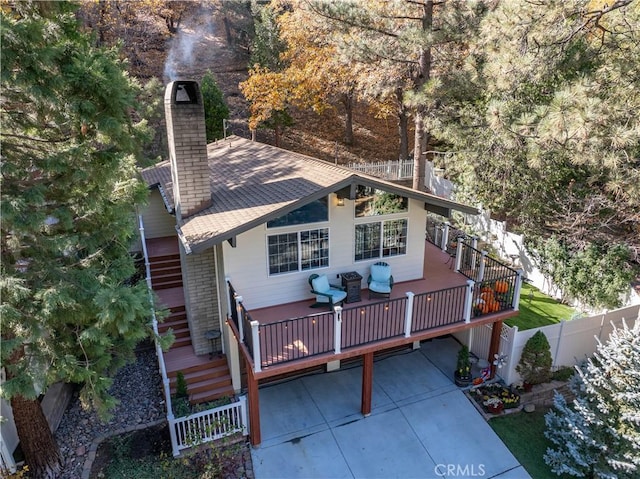 23445 Flume Canyon Dr, Wrightwood, CA 92397 - view of front of property featuring a deck
