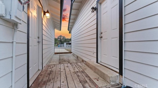 view of property exterior at dusk