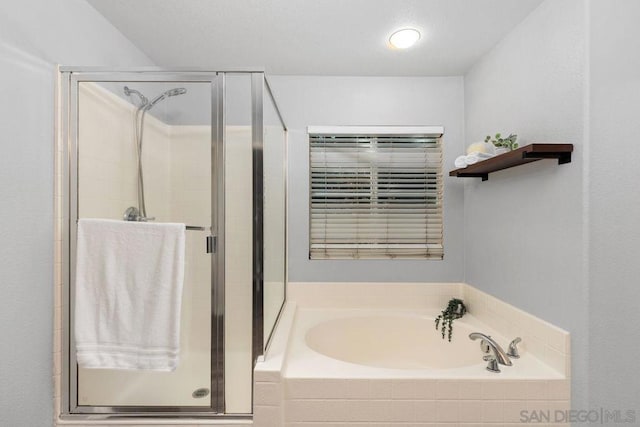 bathroom with plus walk in shower