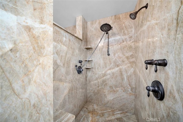 room details with tiled shower