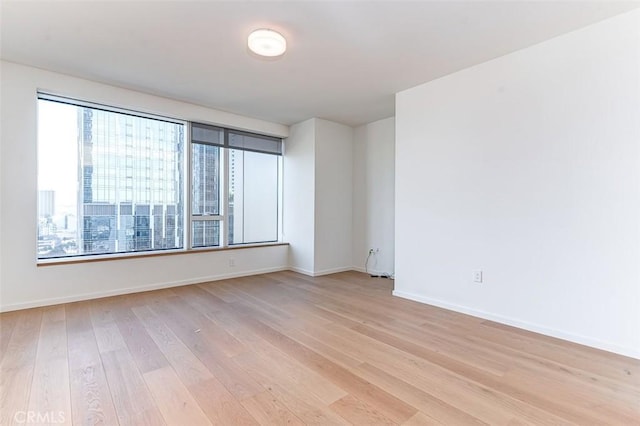 empty room featuring light wood-type flooring