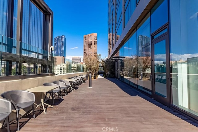 exterior space with an outdoor bar