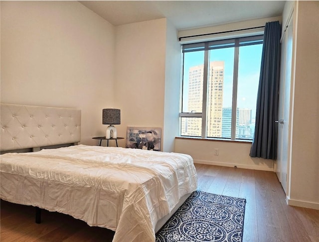 bedroom featuring light hardwood / wood-style flooring