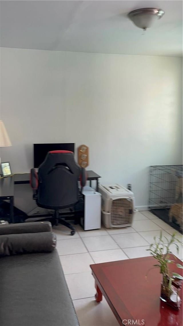 office area featuring light tile patterned floors