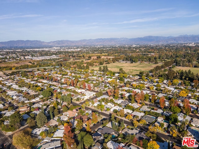 bird's eye view with a mountain view