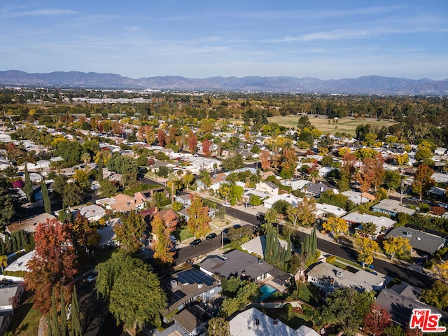 drone / aerial view with a mountain view