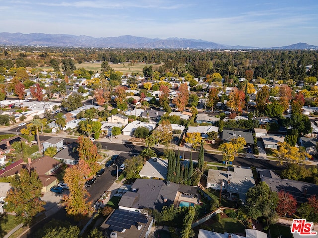 drone / aerial view with a mountain view