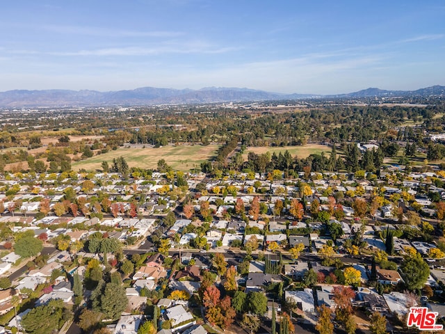 aerial view featuring a mountain view