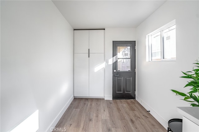 entryway featuring light wood-type flooring