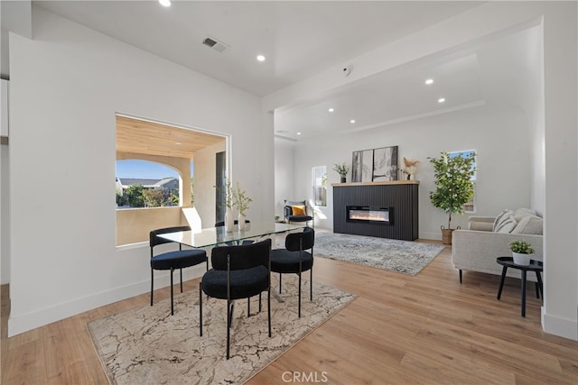 dining room featuring light hardwood / wood-style floors