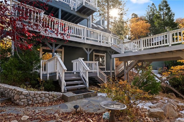 exterior space with a wooden deck