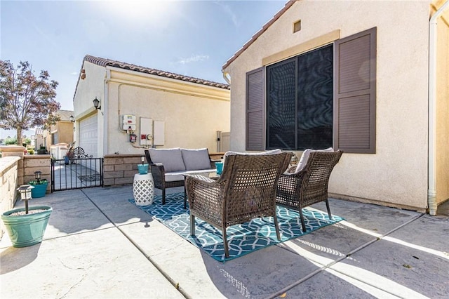 view of patio / terrace featuring an outdoor hangout area