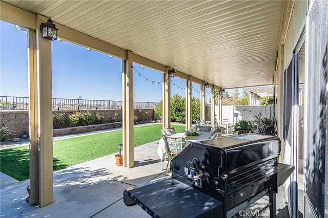 view of patio featuring area for grilling