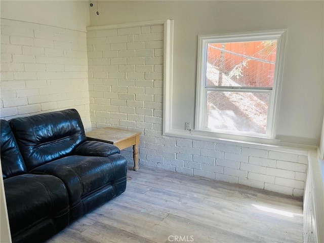 sitting room with wood finished floors