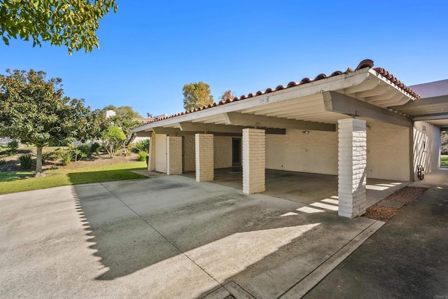 view of patio with a carport