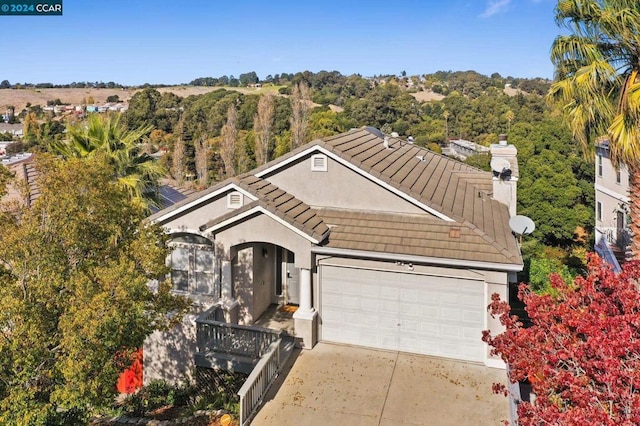 view of front of home with a garage