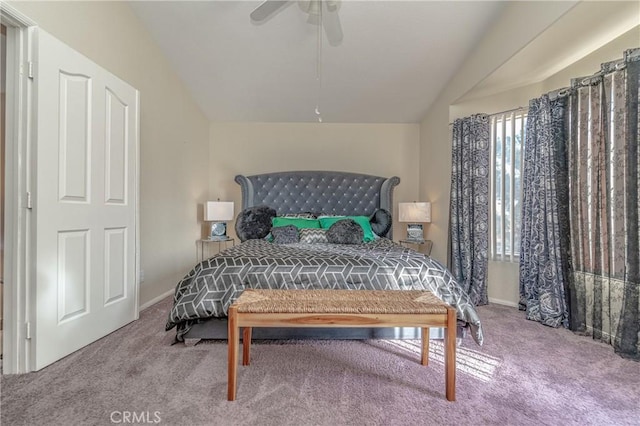 bedroom with carpet and ceiling fan