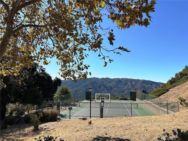 exterior space featuring a mountain view