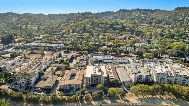 aerial view with a mountain view