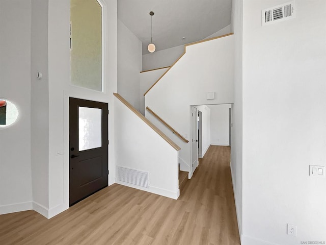 foyer featuring light hardwood / wood-style floors