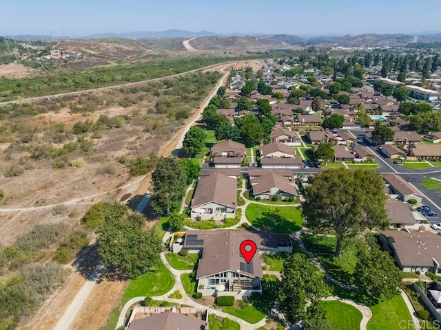 bird's eye view featuring a mountain view