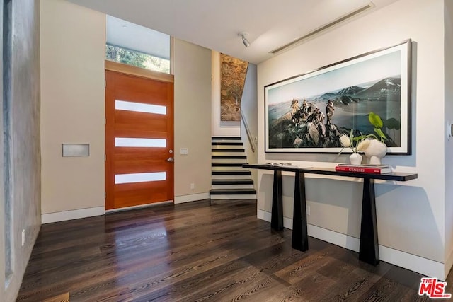 entryway featuring dark hardwood / wood-style flooring