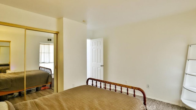 bedroom featuring a closet