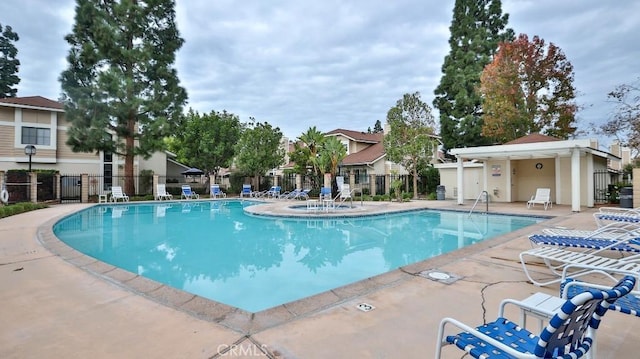 view of pool with a patio area