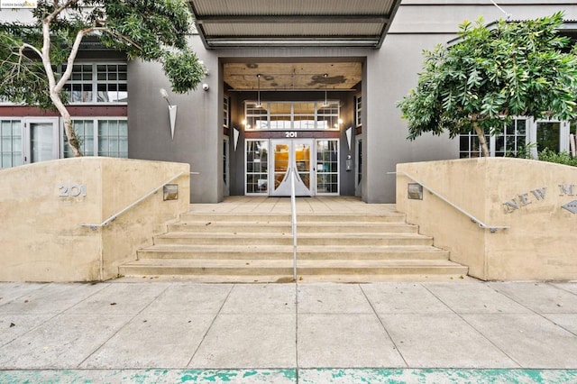 doorway to property with french doors