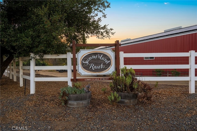 view of community sign