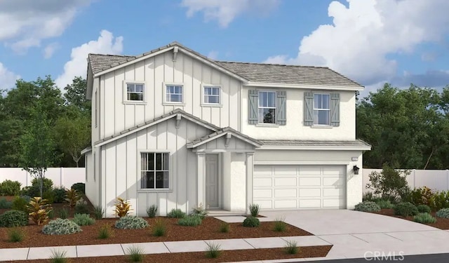 view of front of home with a garage