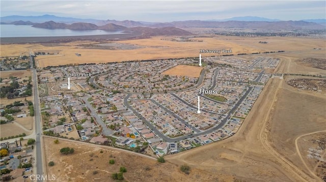 aerial view featuring a mountain view