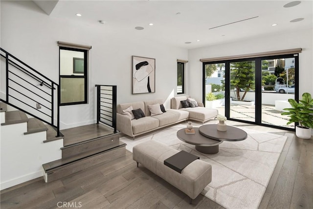 living room featuring hardwood / wood-style floors