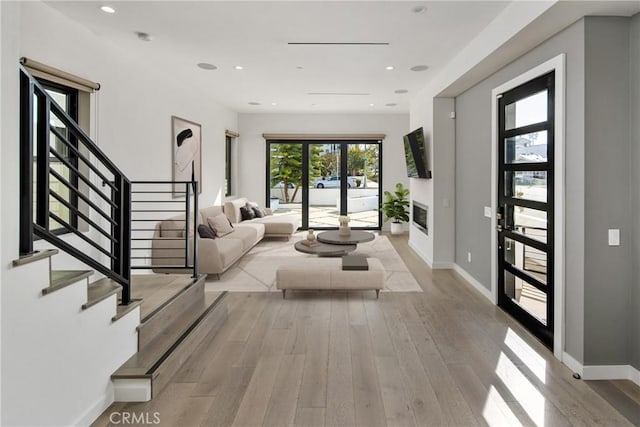 interior space with light wood-type flooring