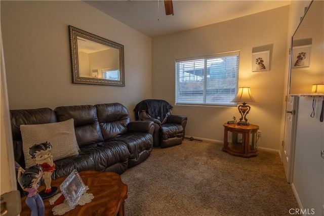 living room with carpet floors