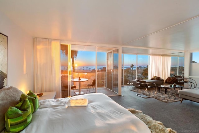 bedroom with concrete flooring