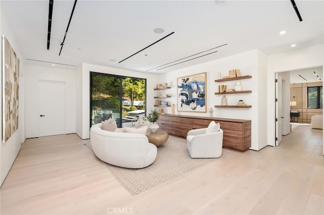 living room featuring light hardwood / wood-style floors