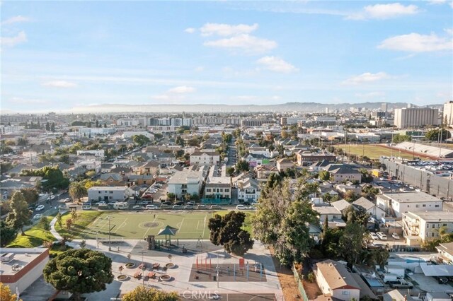 aerial view with a city view