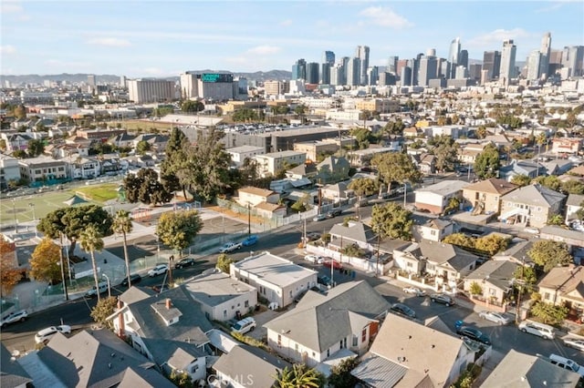 drone / aerial view featuring a view of city