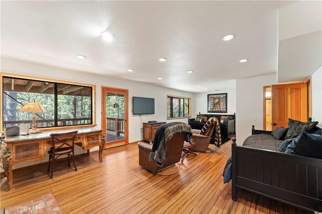 living room featuring light hardwood / wood-style floors