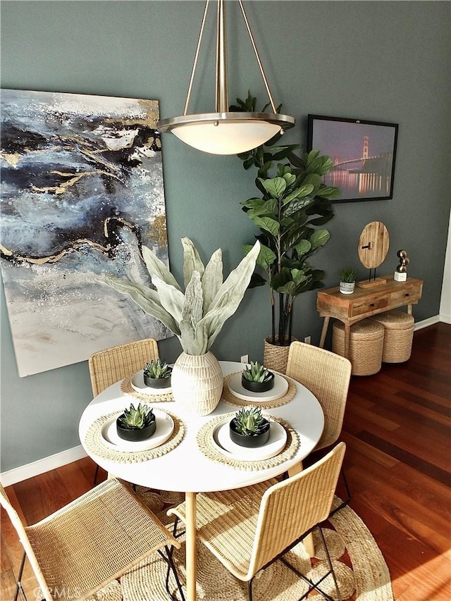 dining room featuring dark hardwood / wood-style flooring