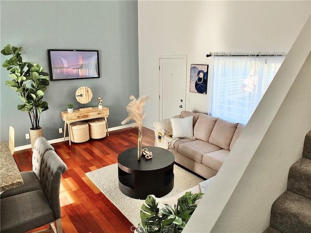 living room featuring wood-type flooring